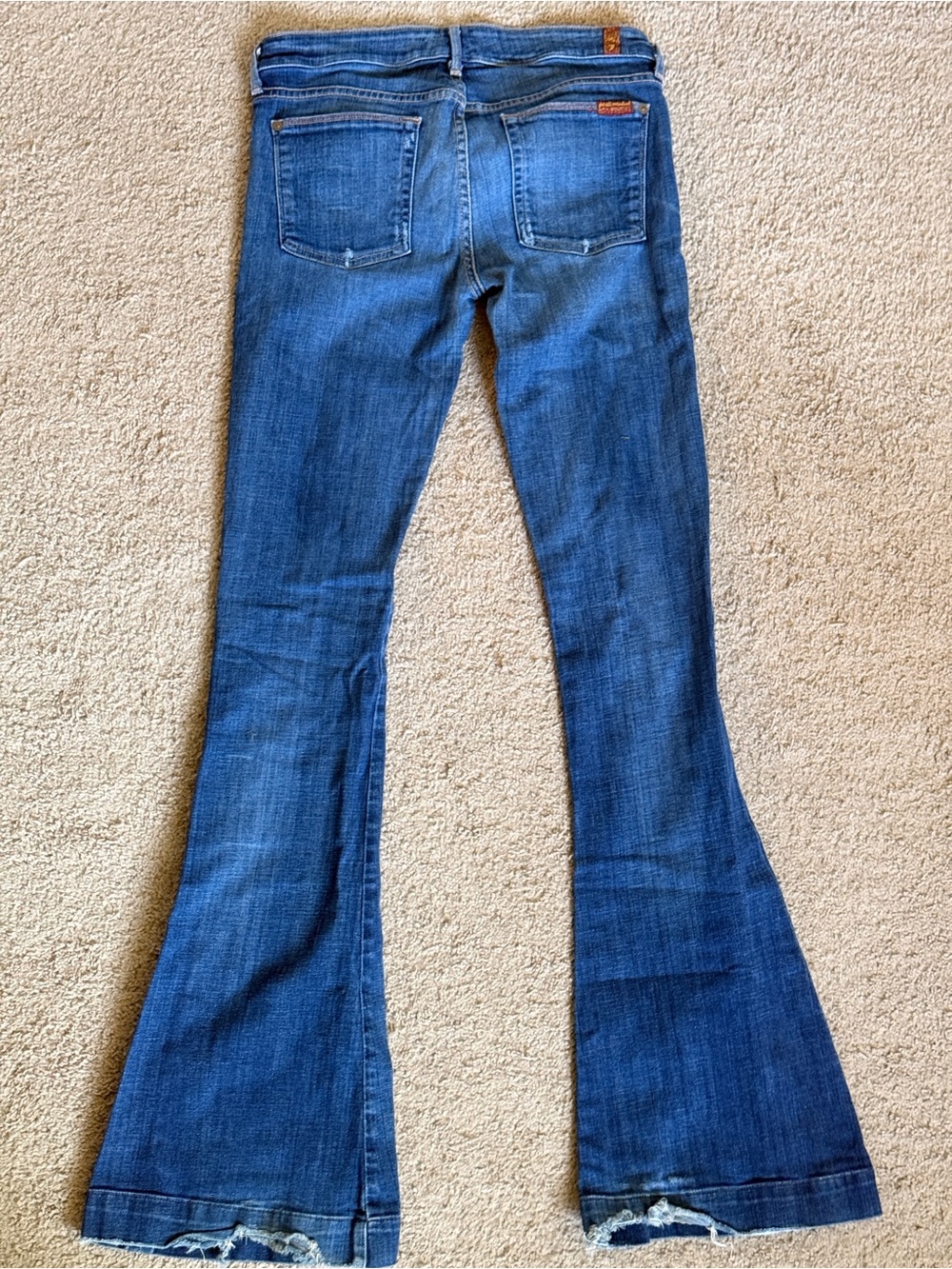 Vintage 7 For All Mankind Blue Flare Jeans - Medium Wash